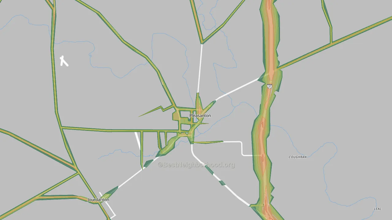 Pleasanton, TX Map of Noise Levels in Pleasanton