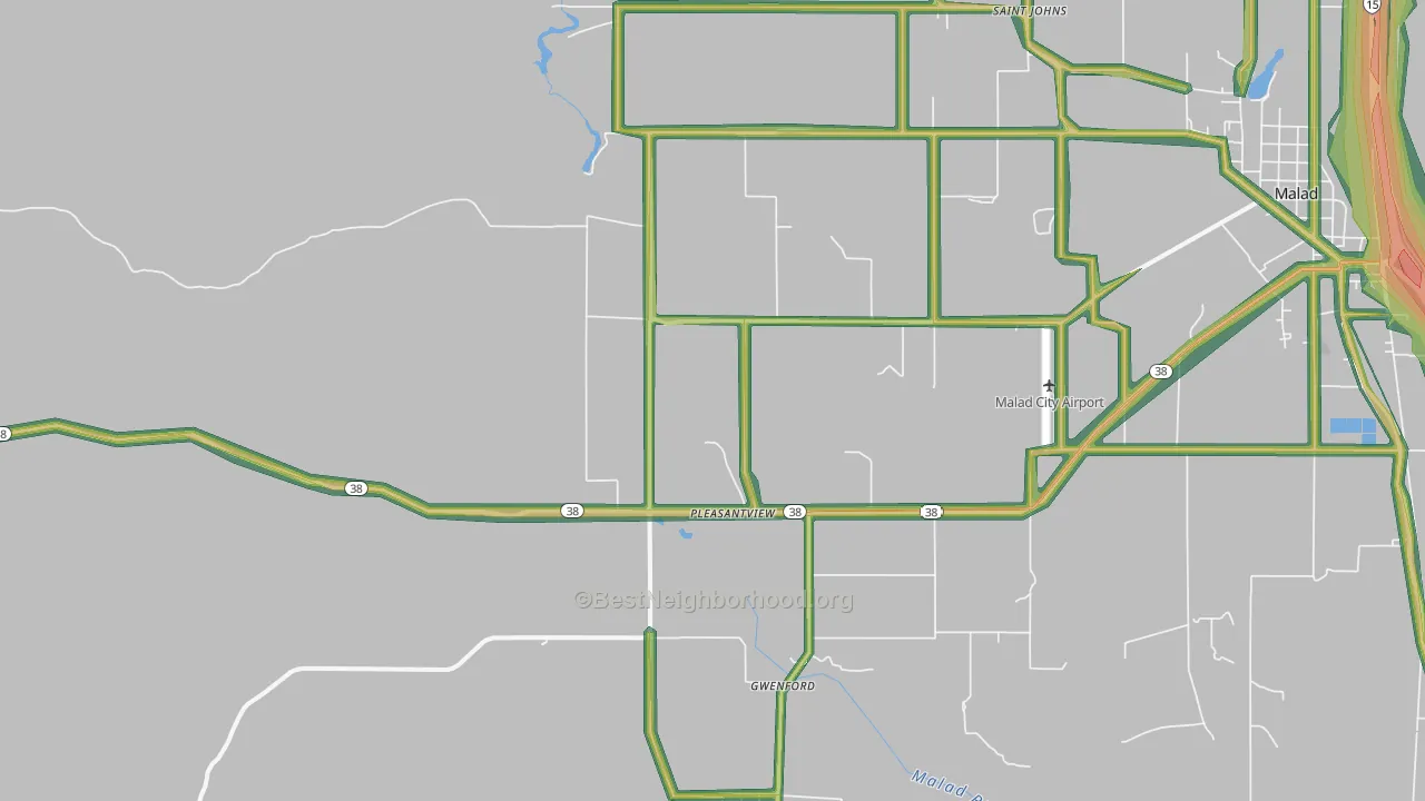Pleasantview, ID Map of Noise Levels in Pleasantview