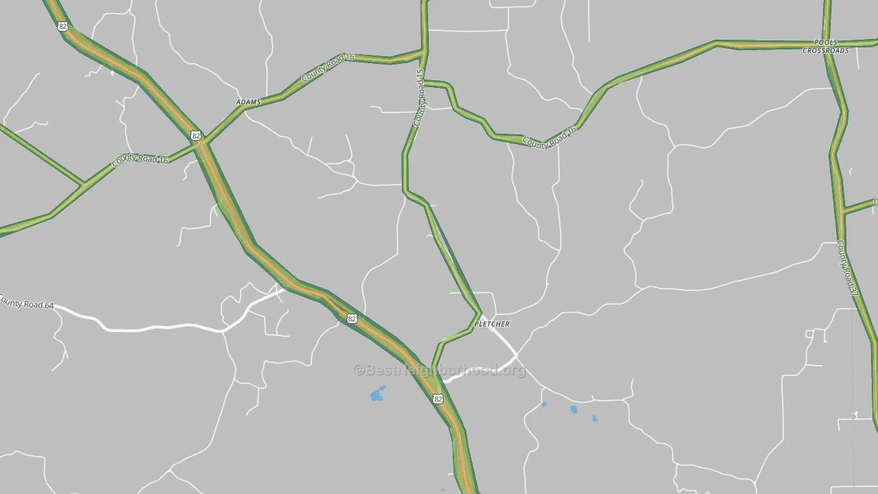 Pletcher, AL Map of Noise Levels in Pletcher