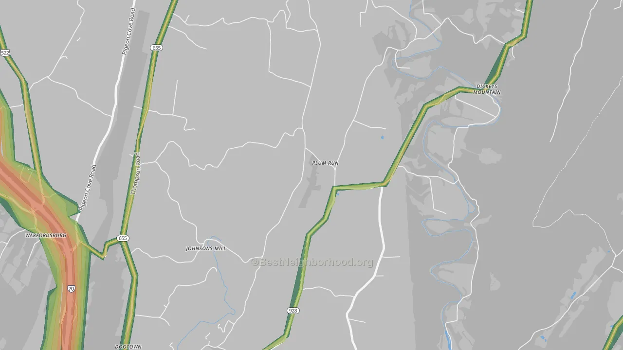 Plum Run, PA Map of Noise Levels in Plum Run