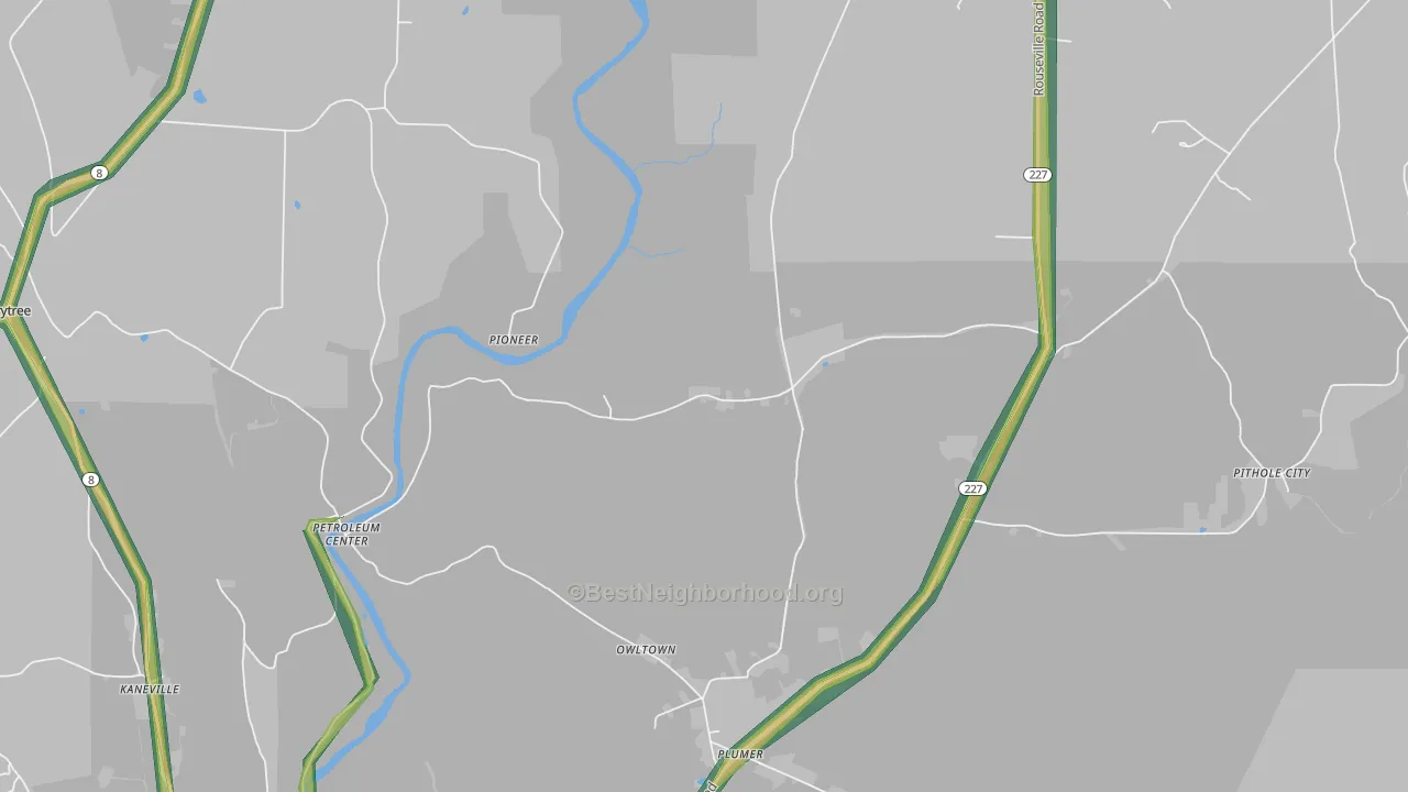 Plumer, PA Map of Noise Levels in Plumer