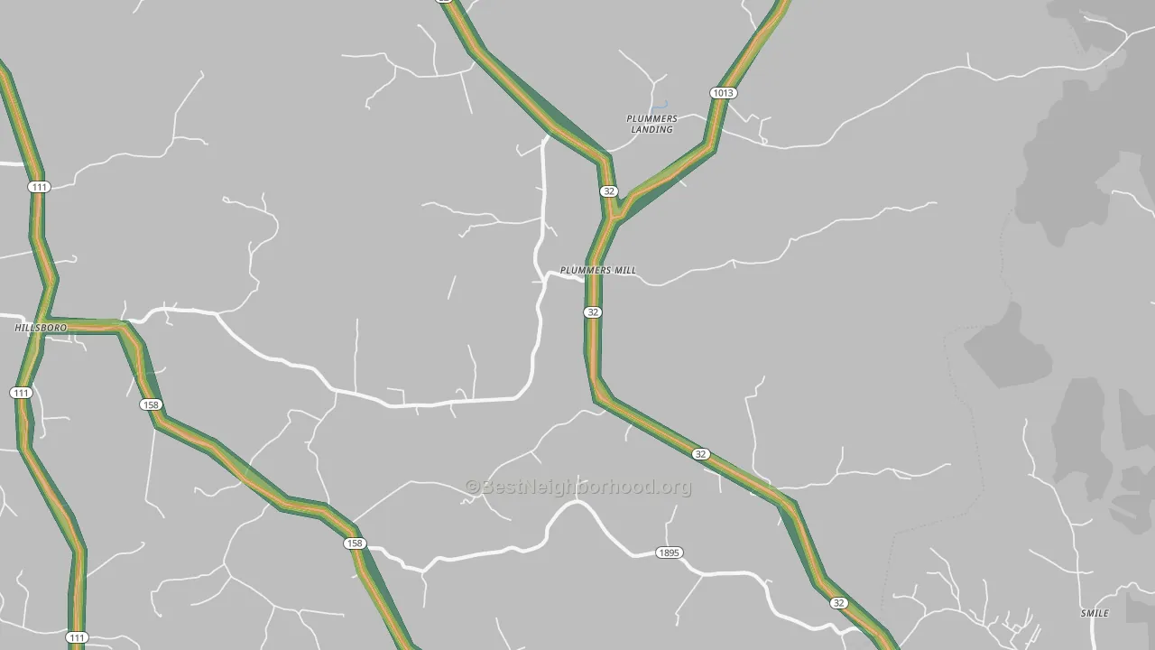 Plummers Mill, KY Map of Noise Levels in Plummers Mill