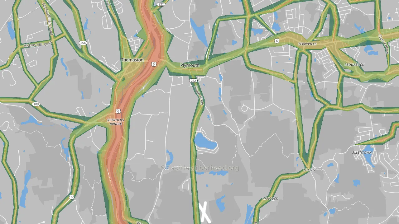 Plymouth, CT Map of Noise Levels in Plymouth
