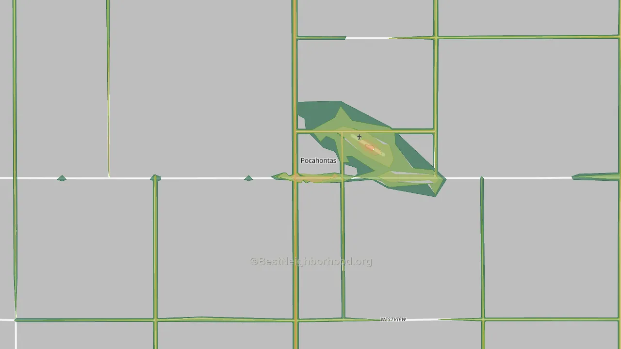 Pocahontas, IA Map of Noise Levels in Pocahontas