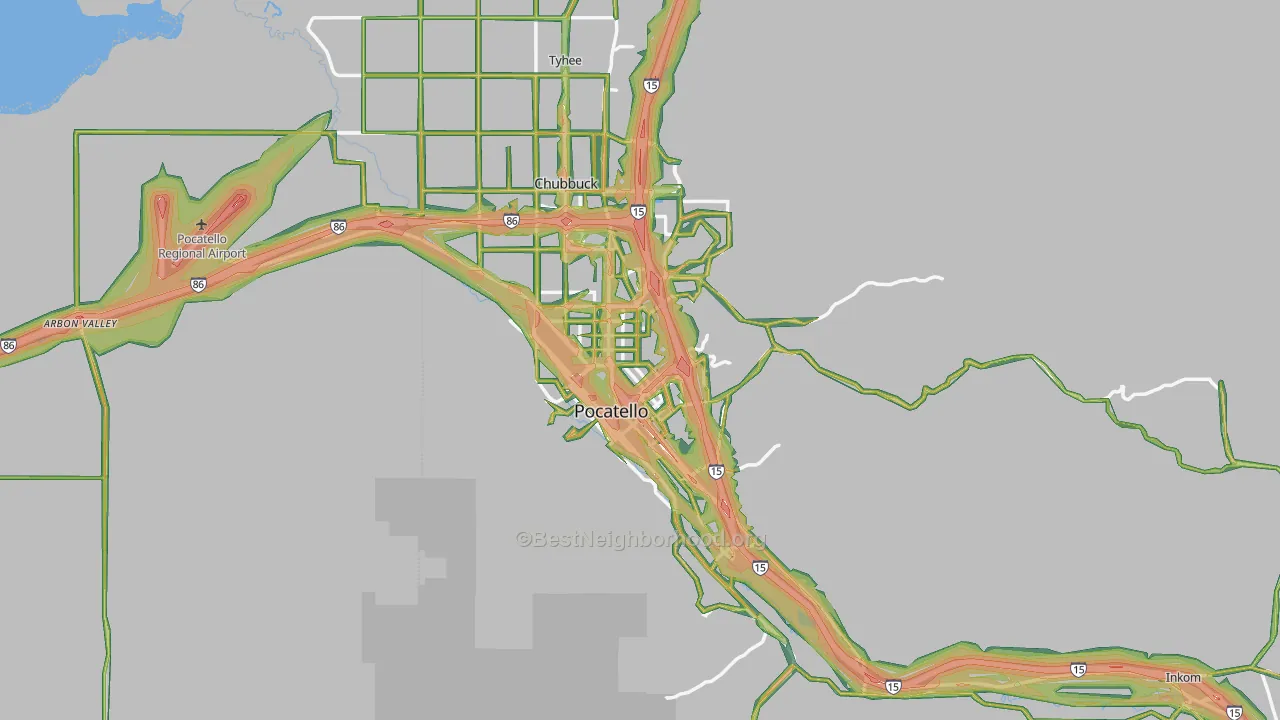 Pocatello, ID Map of Noise Levels in Pocatello