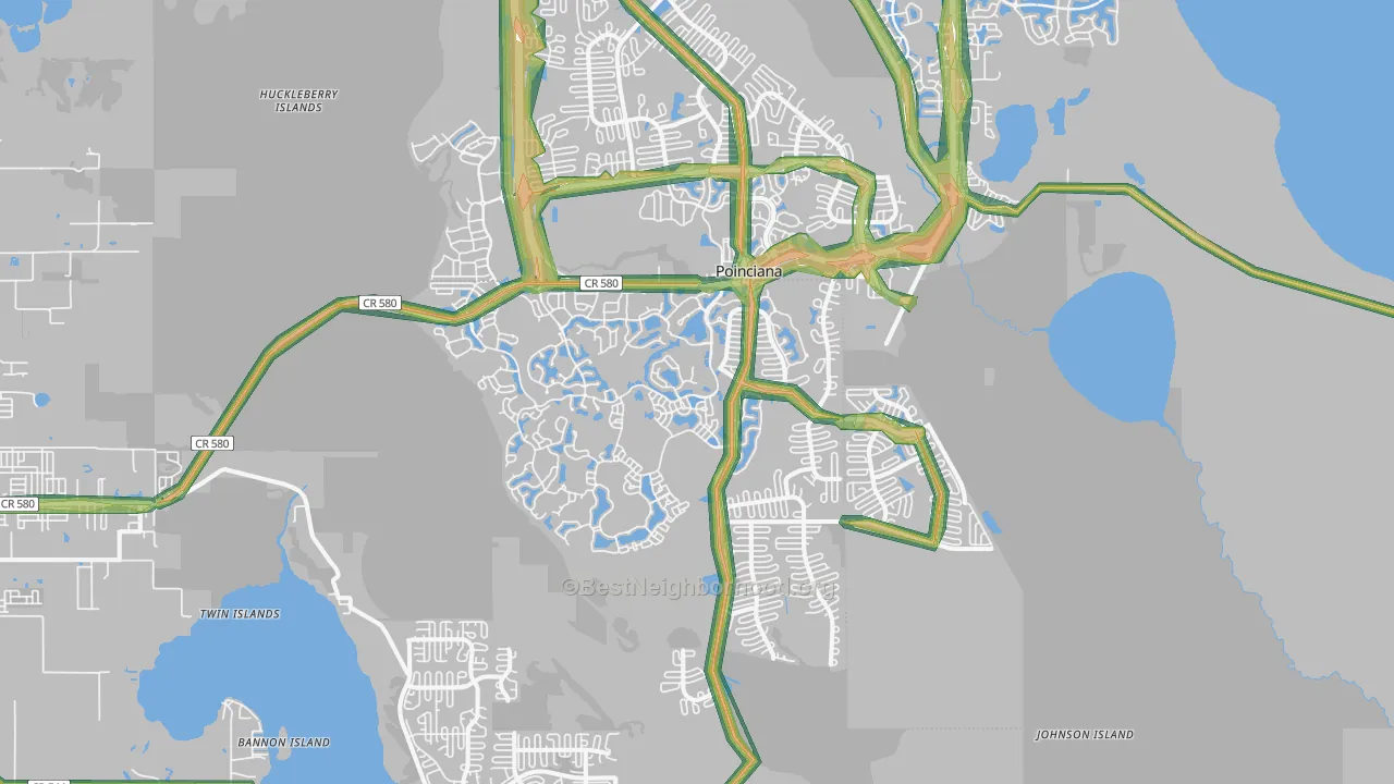Poinciana, FL Map of Noise Levels in Poinciana