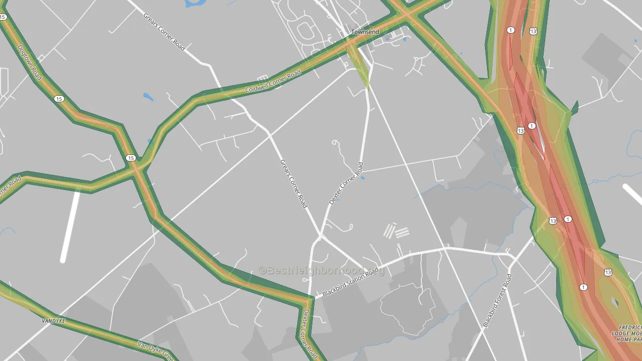 Point Breeze, DE Map of Noise Levels in Point Breeze