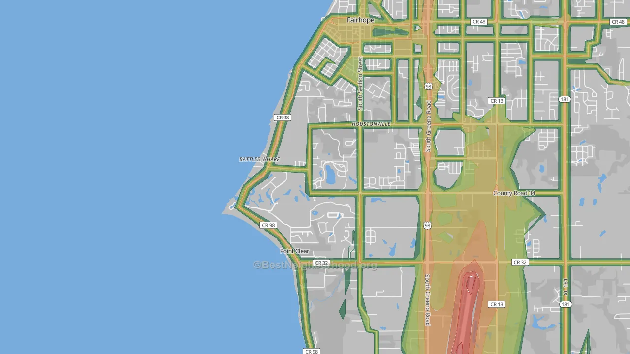 Point Clear, AL Map of Noise Levels in Point Clear