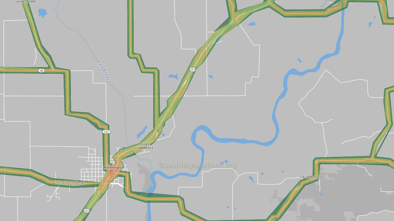 Point Commerce, IN Map of Noise Levels in Point Commerce