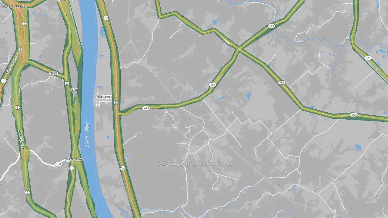 Point Isabel, OH Map of Noise Levels in Point Isabel