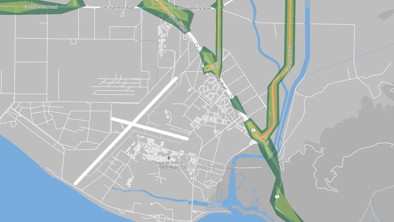 Point Mugu Nawc, CA Map of Noise Levels in Point Mugu Nawc