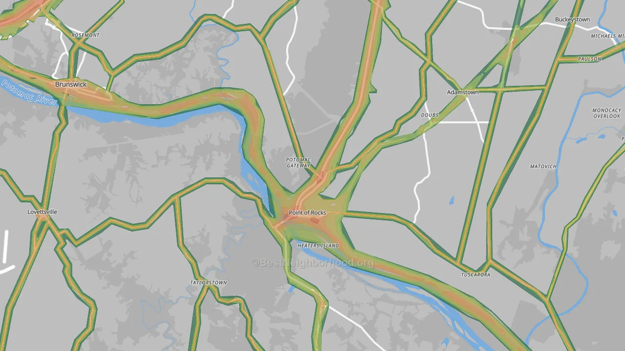 Point Of Rocks, MD Map of Noise Levels in Point Of Rocks