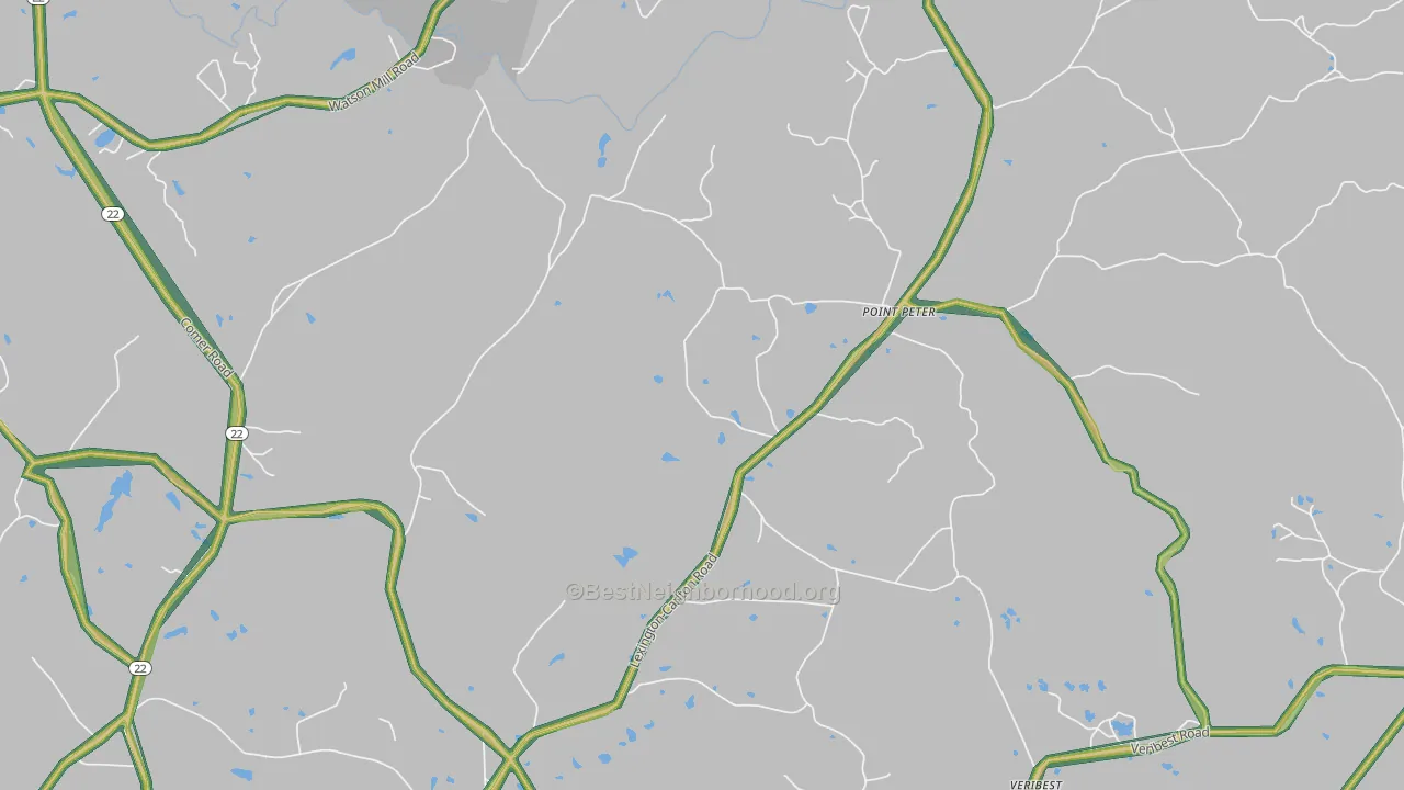 Point Peter, GA Map of Noise Levels in Point Peter