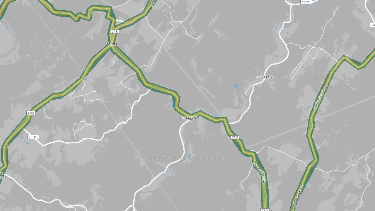 Points, WV Map of Noise Levels in Points
