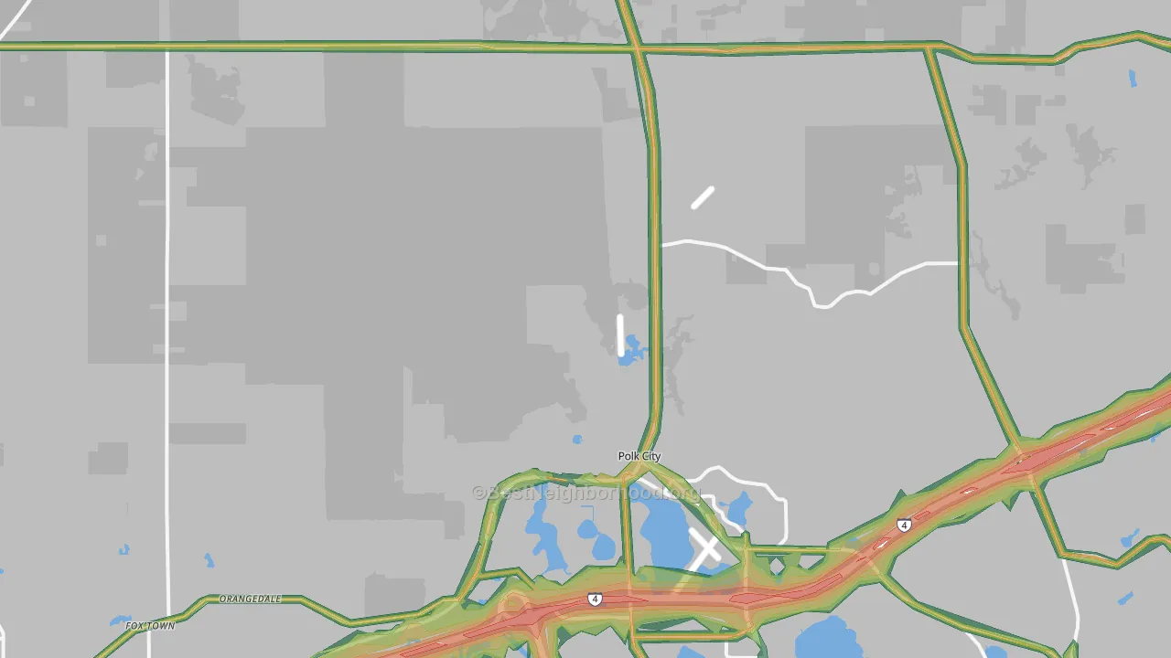 Polk City, FL Map of Noise Levels in Polk City