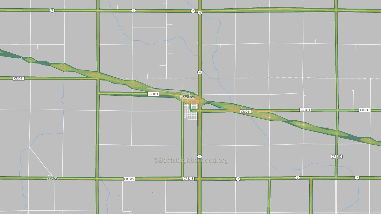 Pomeroy, IA Map of Noise Levels in Pomeroy