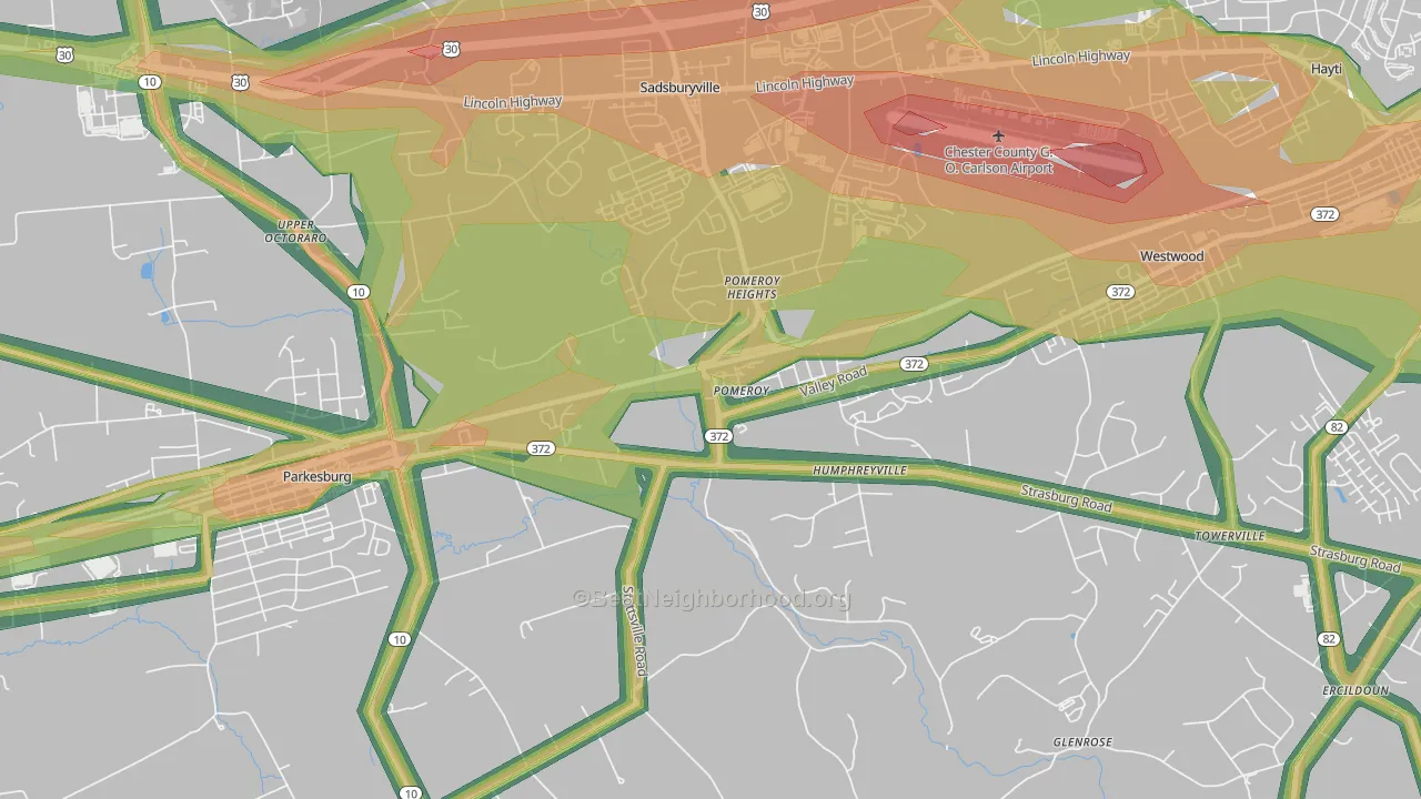 Pomeroy, PA Map of Noise Levels in Pomeroy