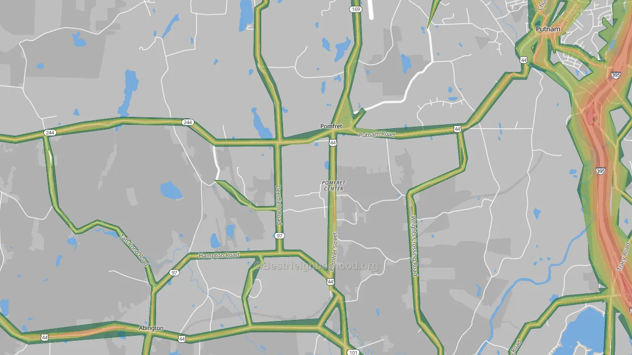 Pomfret, CT Map of Noise Levels in Pomfret