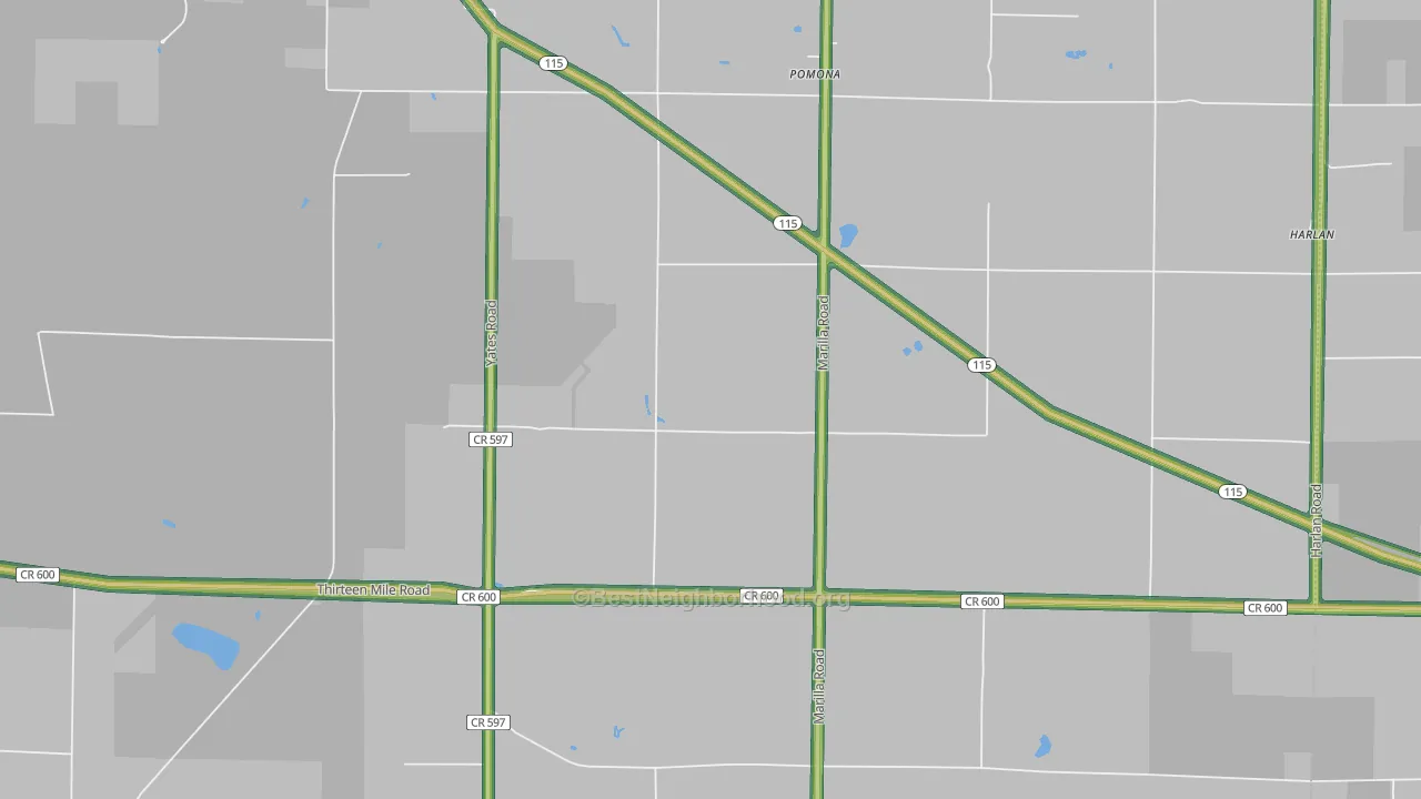 Pomona, MI Map of Noise Levels in Pomona