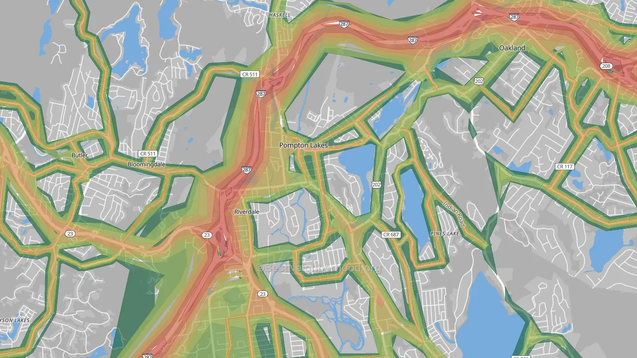 Pompton Lakes, NJ Map of Noise Levels in Pompton Lakes