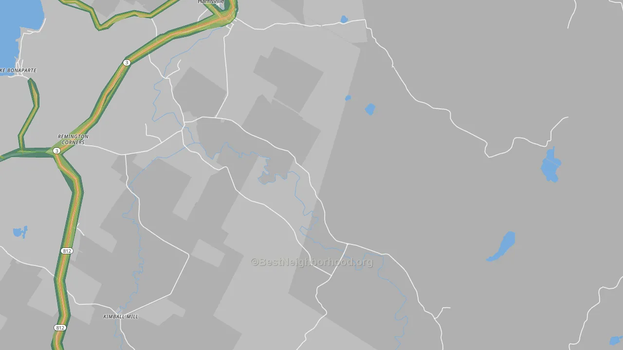 Pond Settlement, NY Map of Noise Levels in Pond Settlement