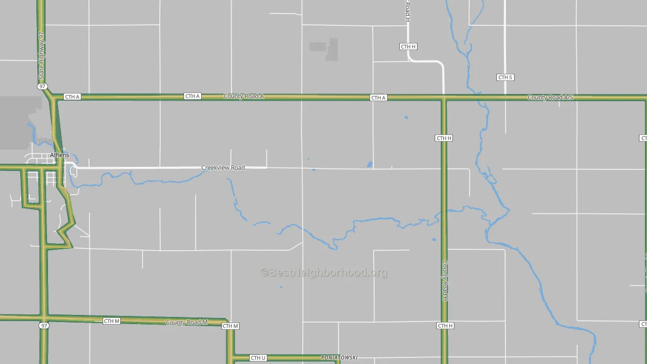 Poniatowski, WI Map of Noise Levels in Poniatowski