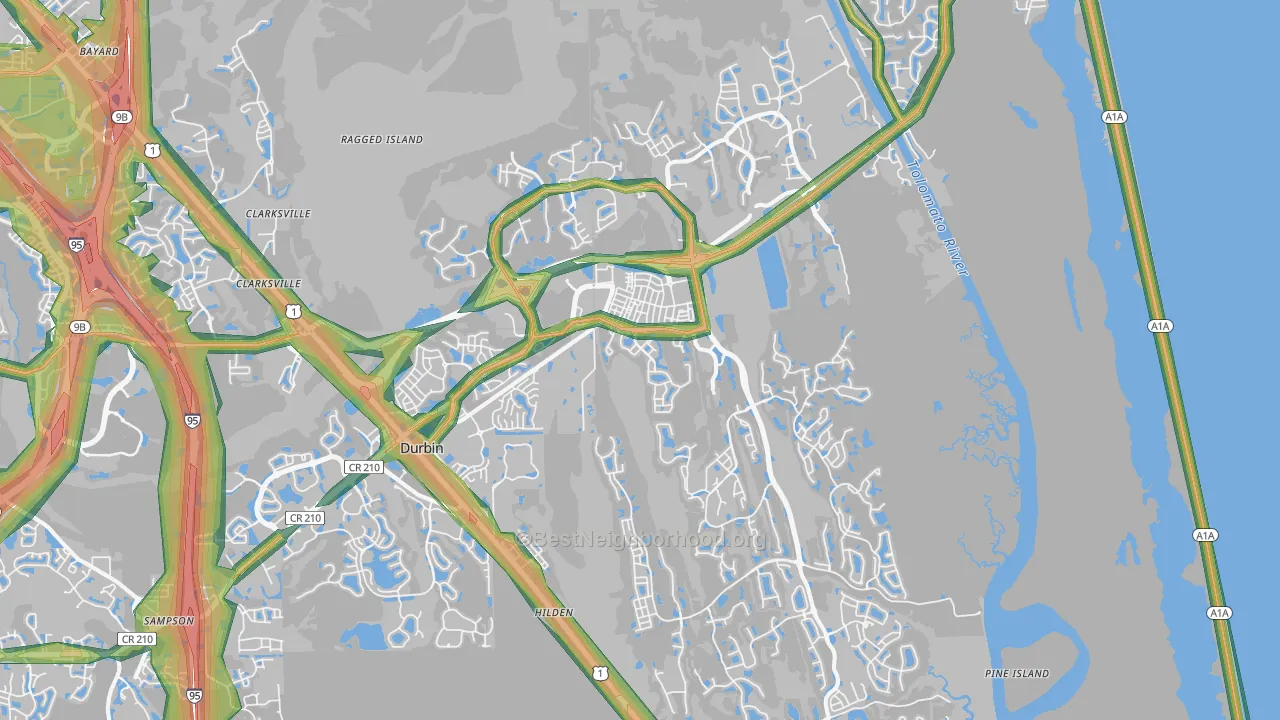 Ponte Vedra, FL Map of Noise Levels in Ponte Vedra