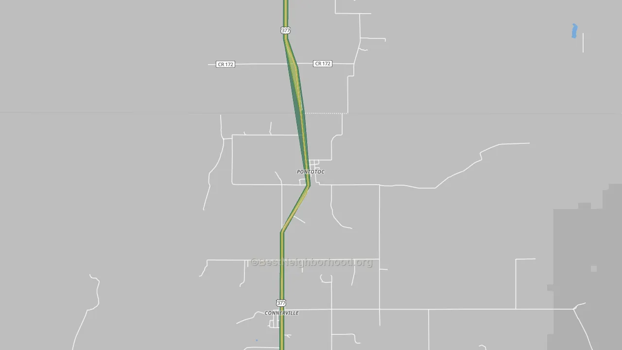 Pontotoc, OK Map of Noise Levels in Pontotoc