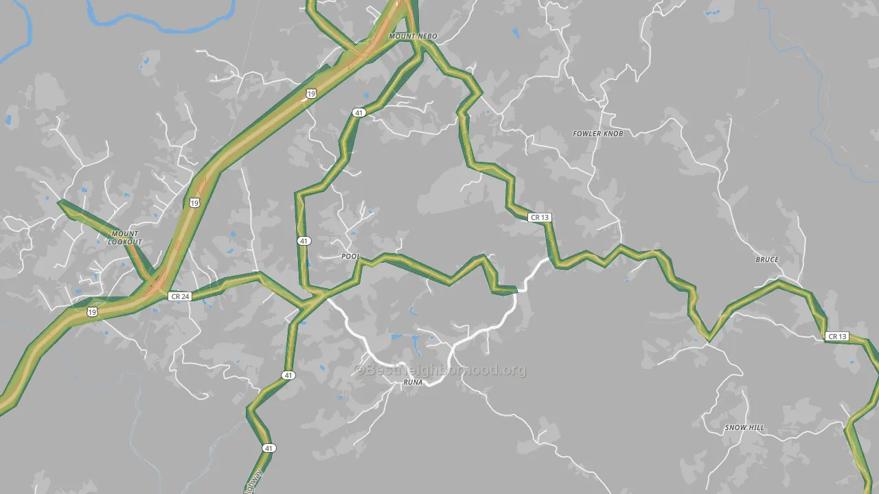 Pool, WV Map of Noise Levels in Pool