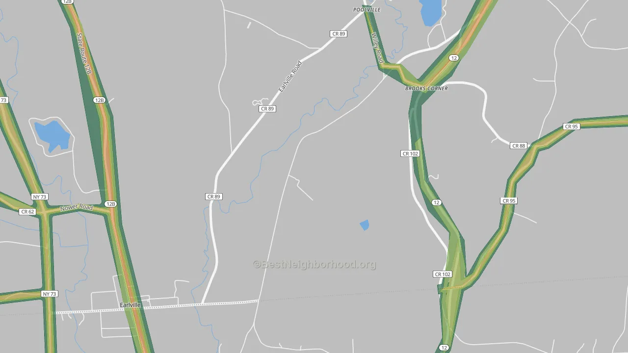 Poolville, NY Map of Noise Levels in Poolville