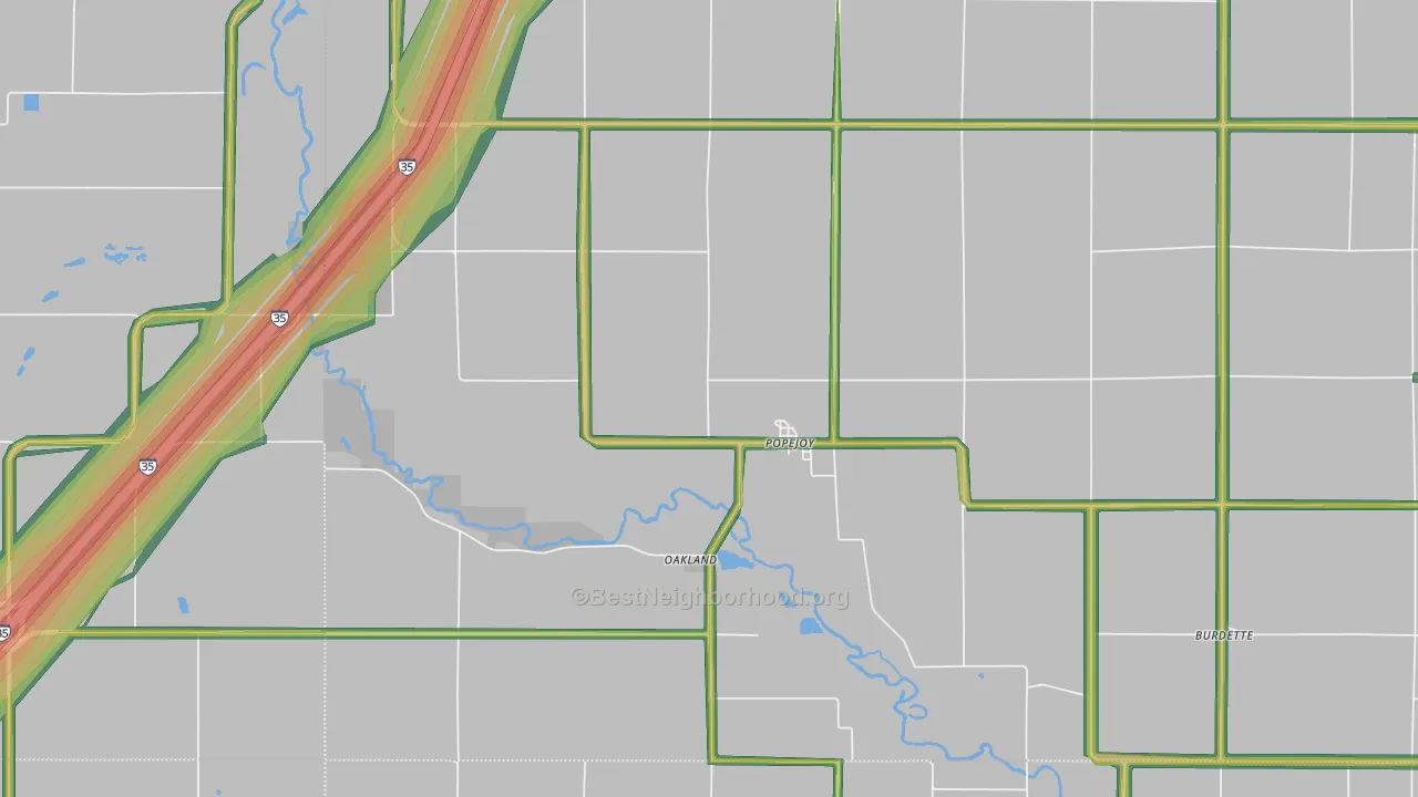 Popejoy, IA Map of Noise Levels in Popejoy