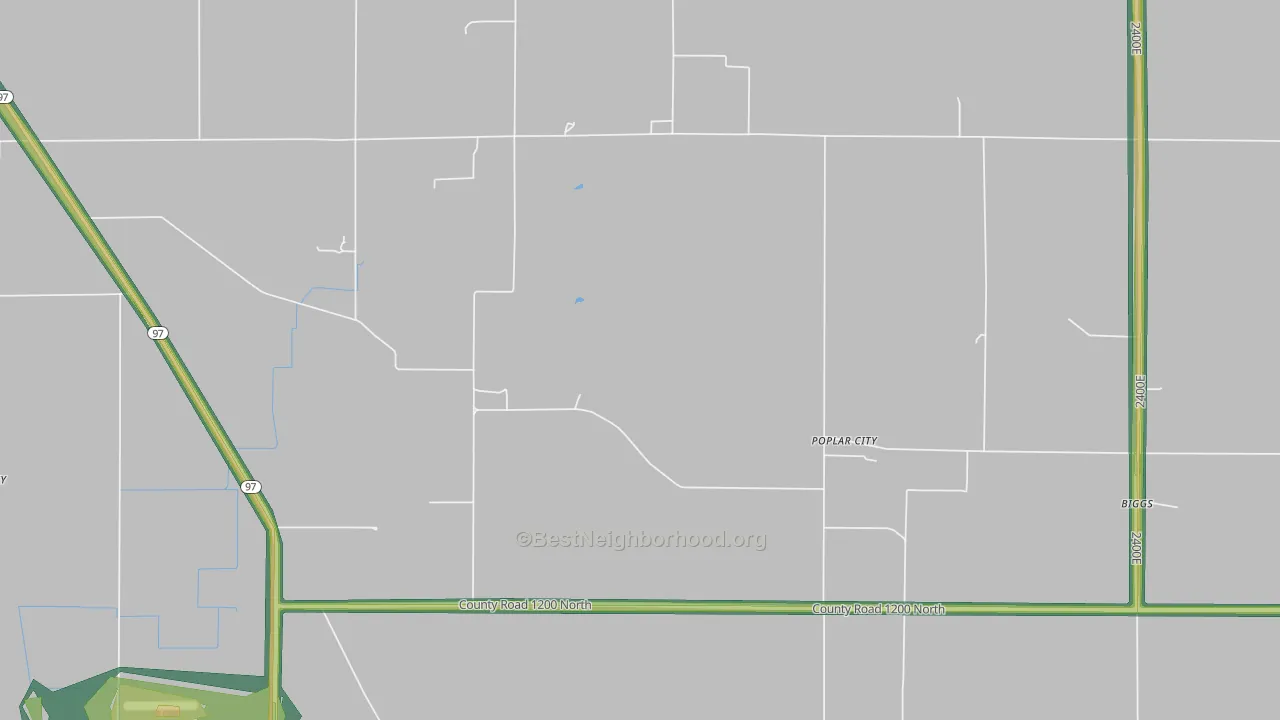 Poplar City, IL Map of Noise Levels in Poplar City