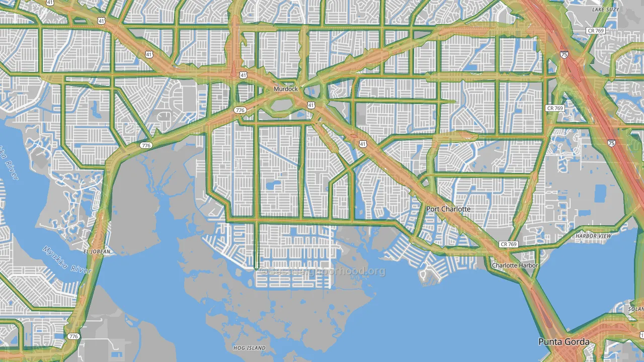 Port Charlotte, FL Map of Noise Levels in Port Charlotte