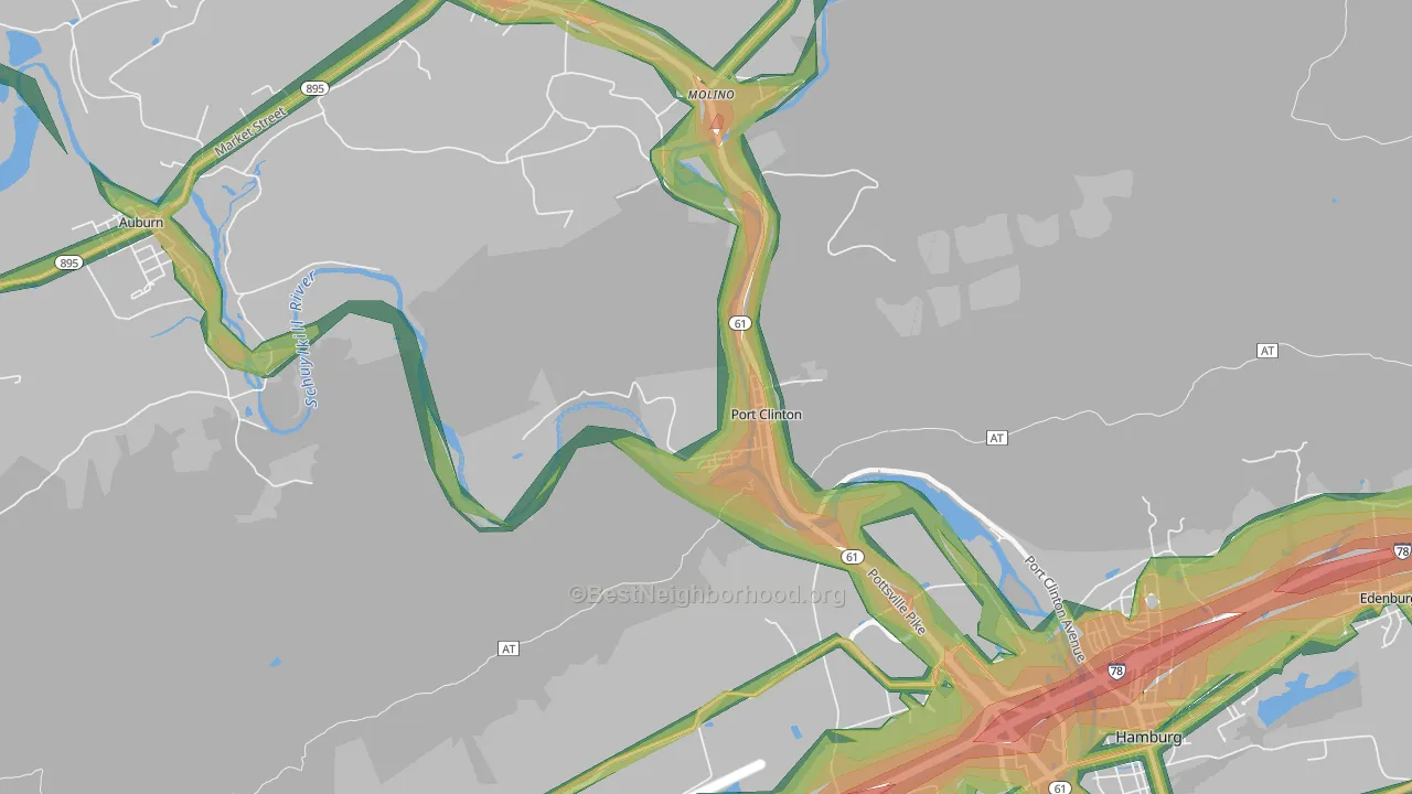 Port Clinton, PA Map of Noise Levels in Port Clinton