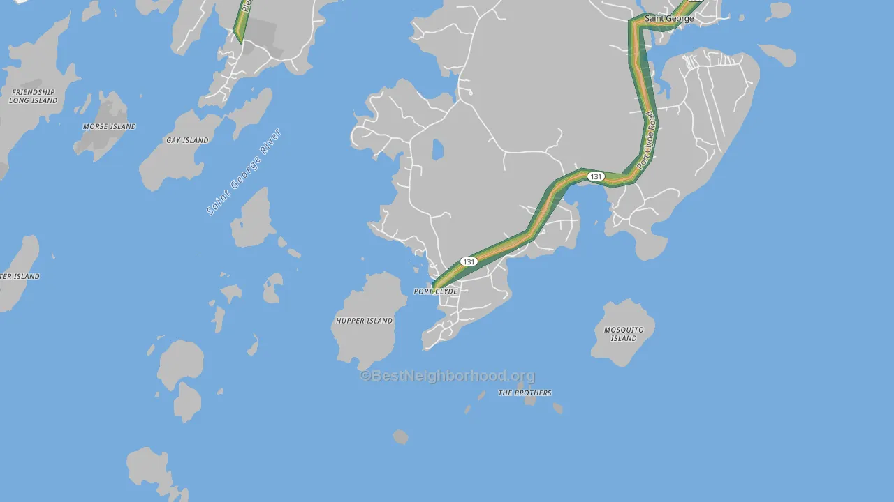 Port Clyde, ME Map of Noise Levels in Port Clyde