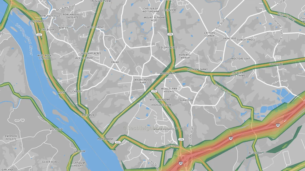 Port Deposit, MD Map of Noise Levels in Port Deposit
