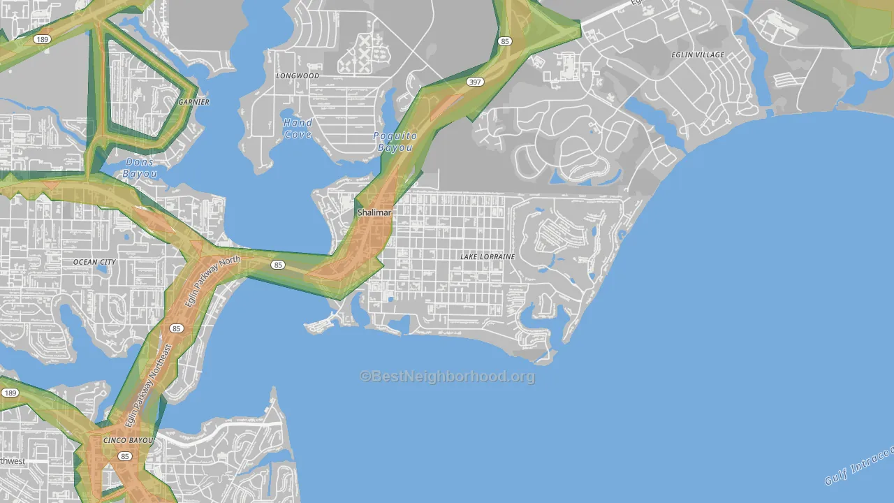 Port Dixie, Lake Lorraine, FL Map of Noise Levels in Port Dixie