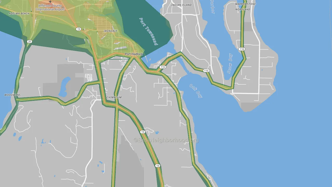 Port Hadlock, WA Map of Noise Levels in Port Hadlock