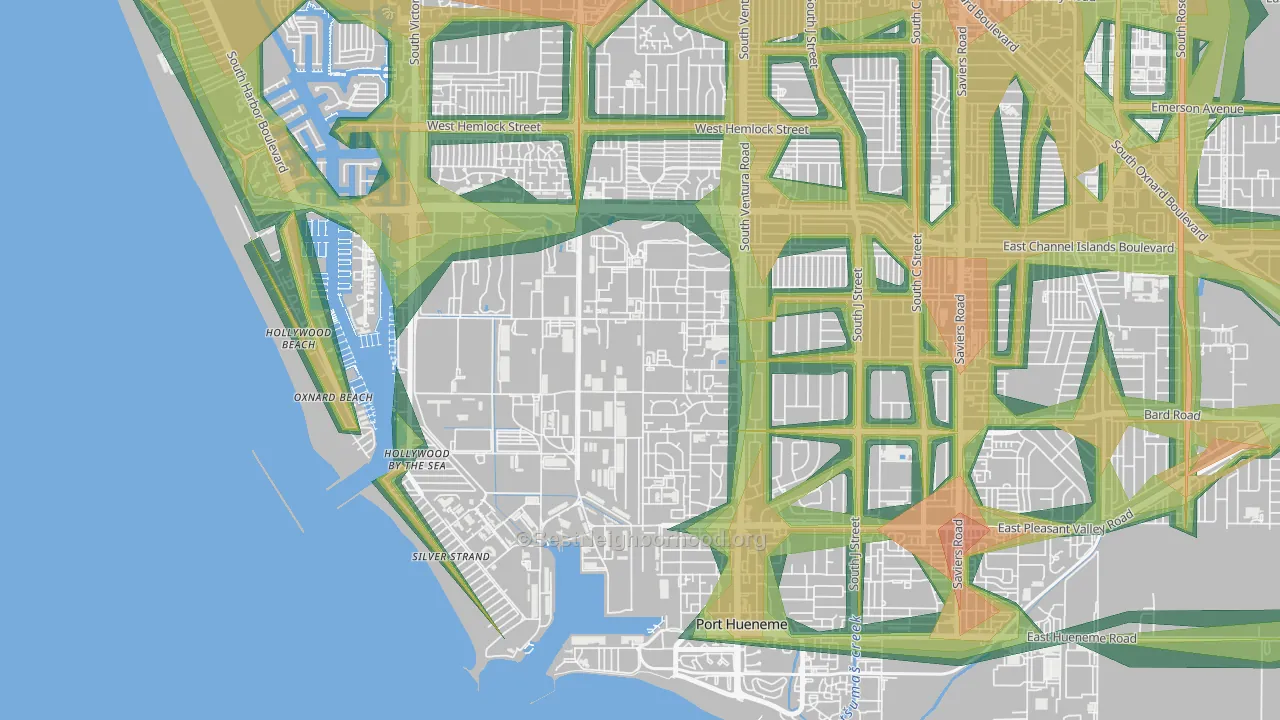 Port Hueneme Cbc Base, CA Map of Noise Levels in Port Hueneme Cbc Base