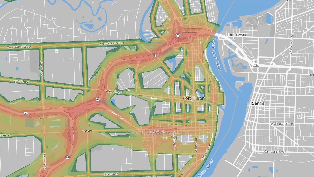 Port Huron, MI Map of Noise Levels in Port Huron
