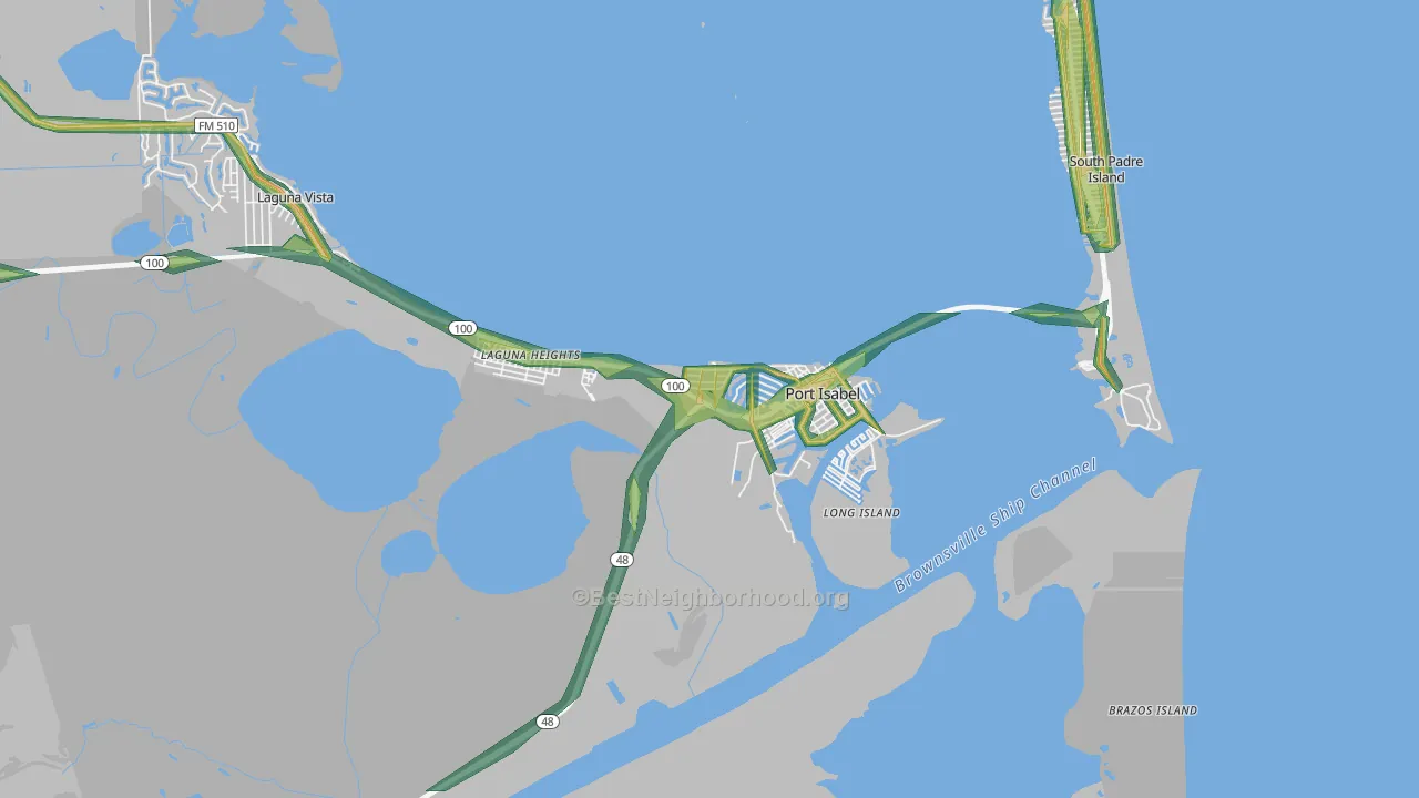 Port Isabel, TX Map of Noise Levels in Port Isabel