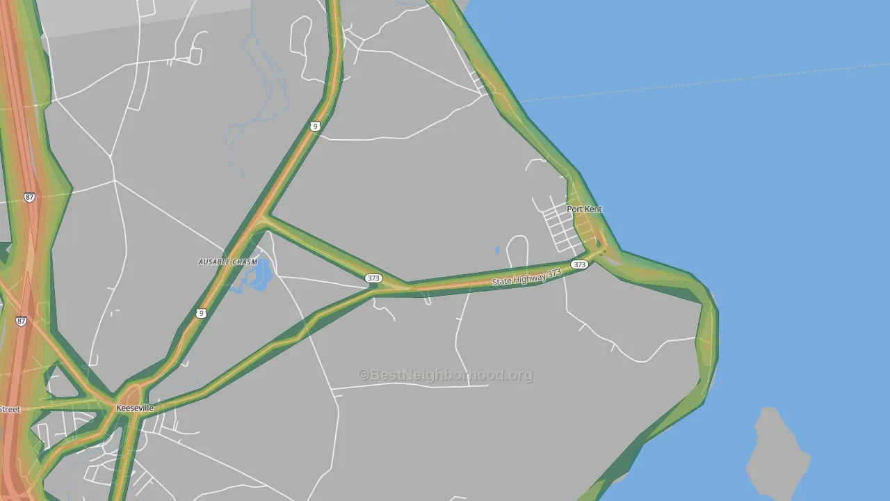 Port Kent, NY Map of Noise Levels in Port Kent