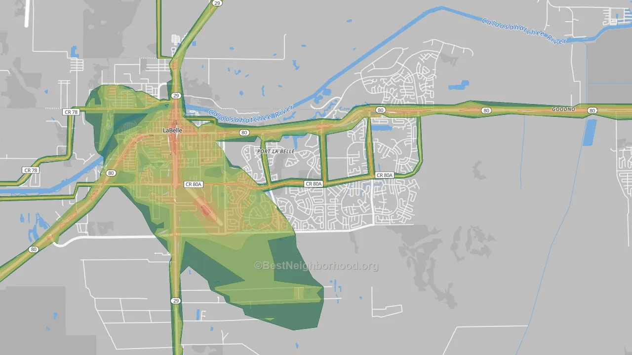 Port Labelle, FL Map of Noise Levels in Port Labelle