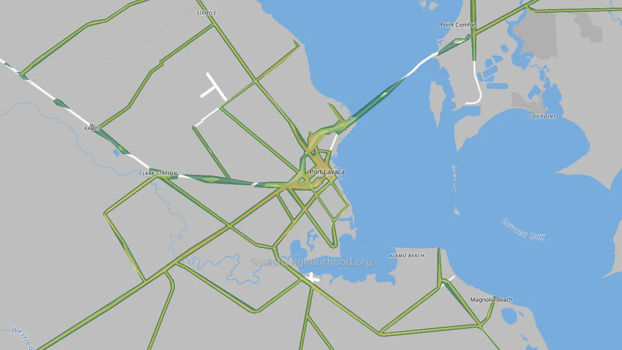 Port Lavaca, TX Map of Noise Levels in Port Lavaca