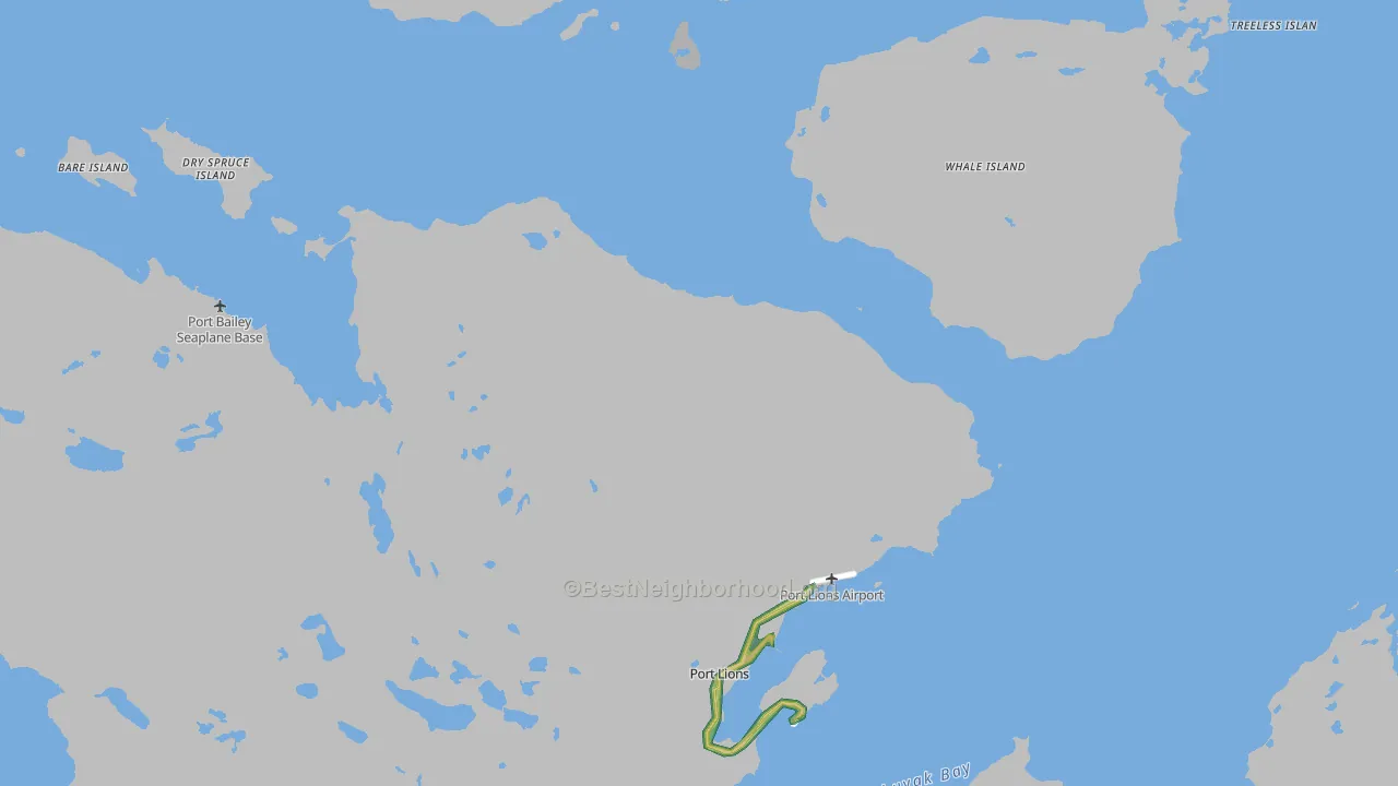 Port Lions, AK Map of Noise Levels in Port Lions