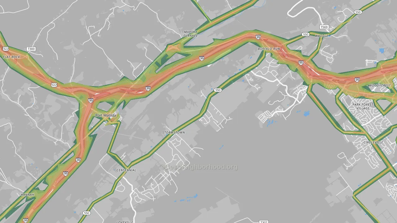 Port Matilda, PA Map of Noise Levels in Port Matilda