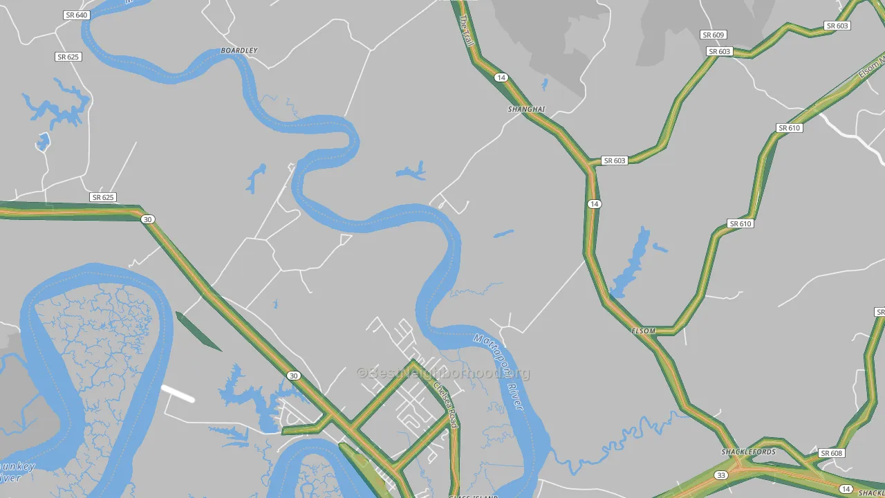 Port Richmond, VA Map of Noise Levels in Port Richmond