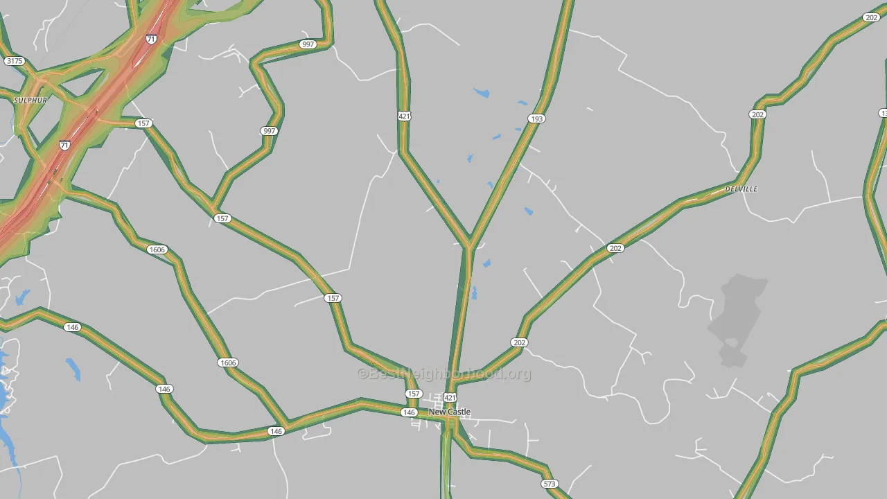 Port Royal, KY Map of Noise Levels in Port Royal