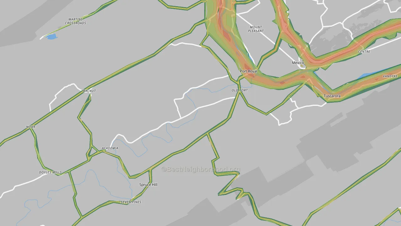 Port Royal, PA Map of Noise Levels in Port Royal