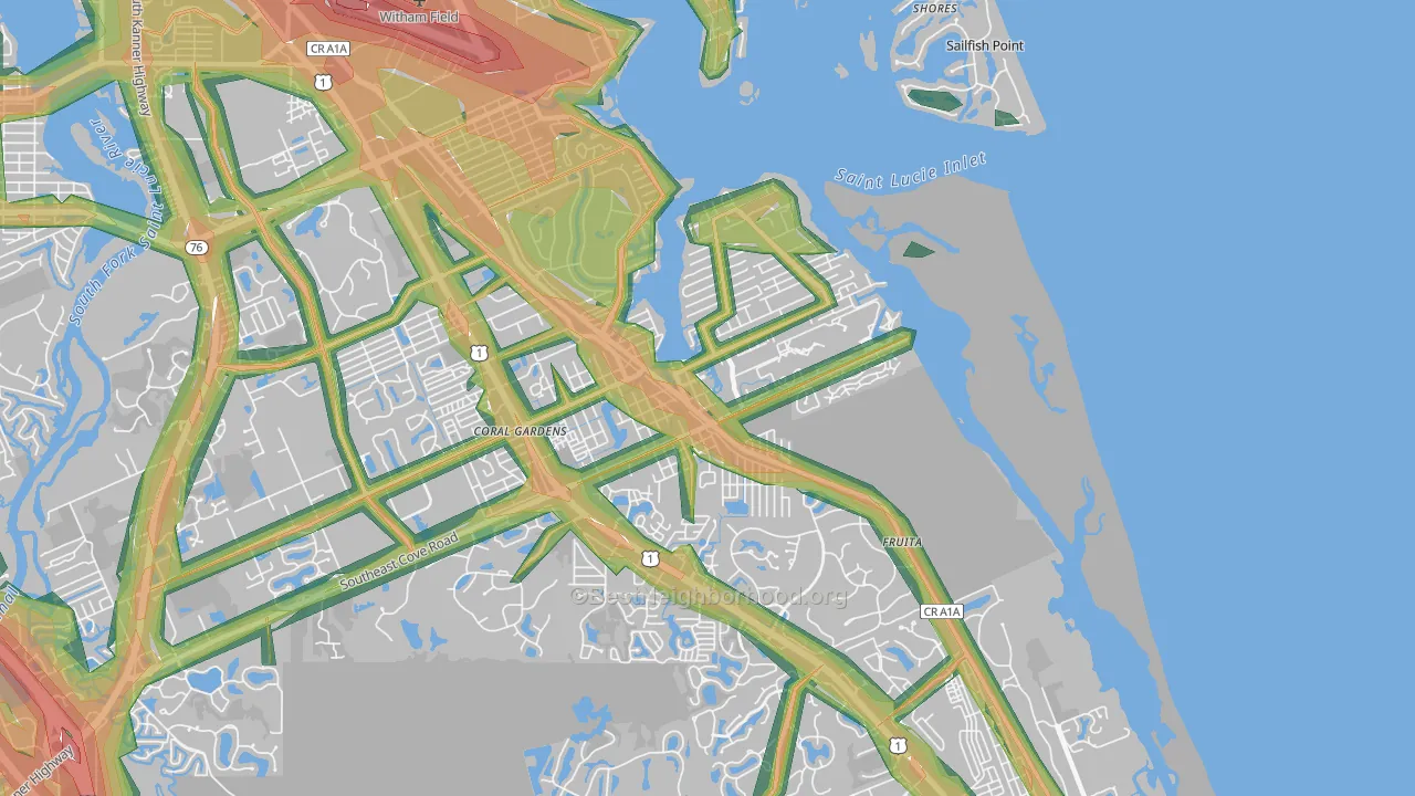 Port Salerno, FL Map of Noise Levels in Port Salerno
